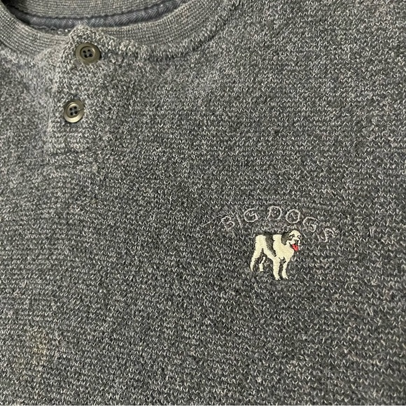Big Dogs Fuzzy Sweater Men’s Small Oversize Gray Textured Vintage - Picture 2 of 6